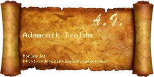 Adamcsik Izolda névjegykártya